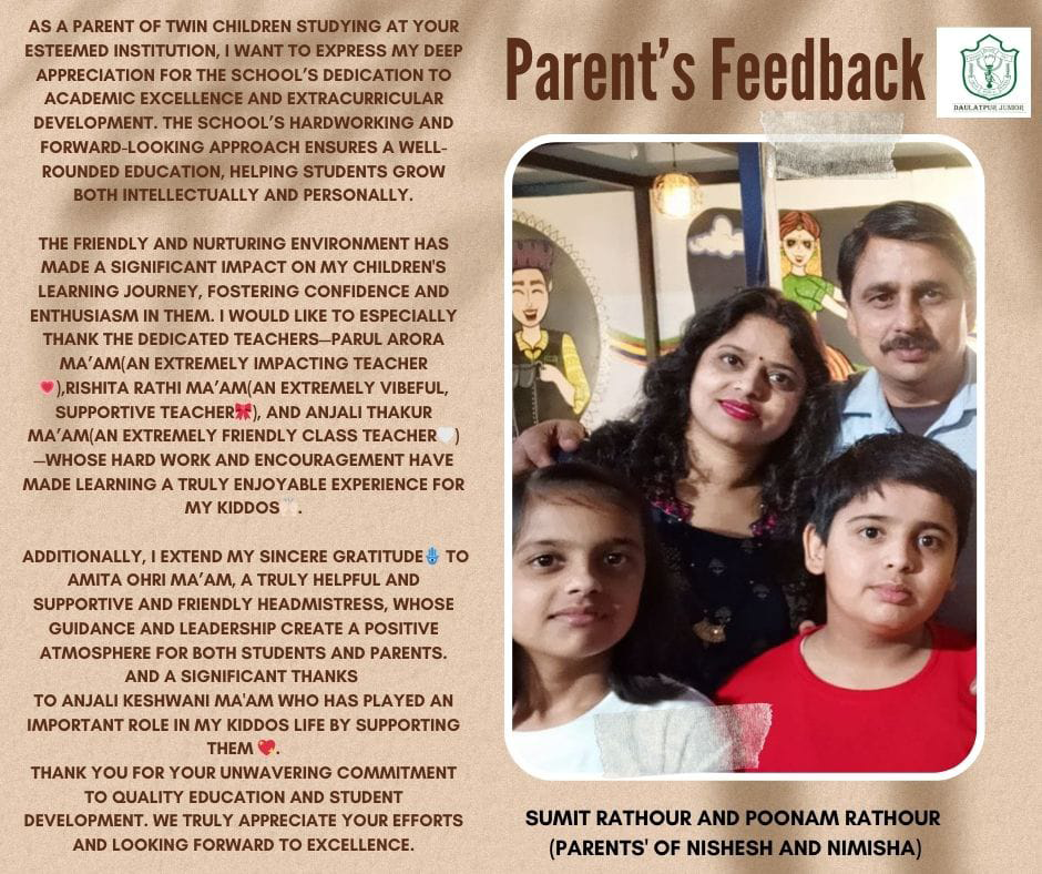 parent's testimonial
